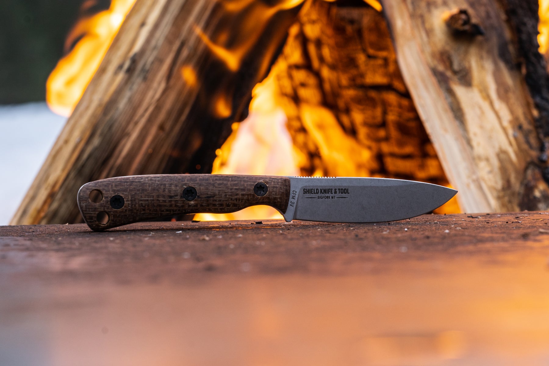 Ascent Mini - Stone Wash - Brown Burlap Micarta