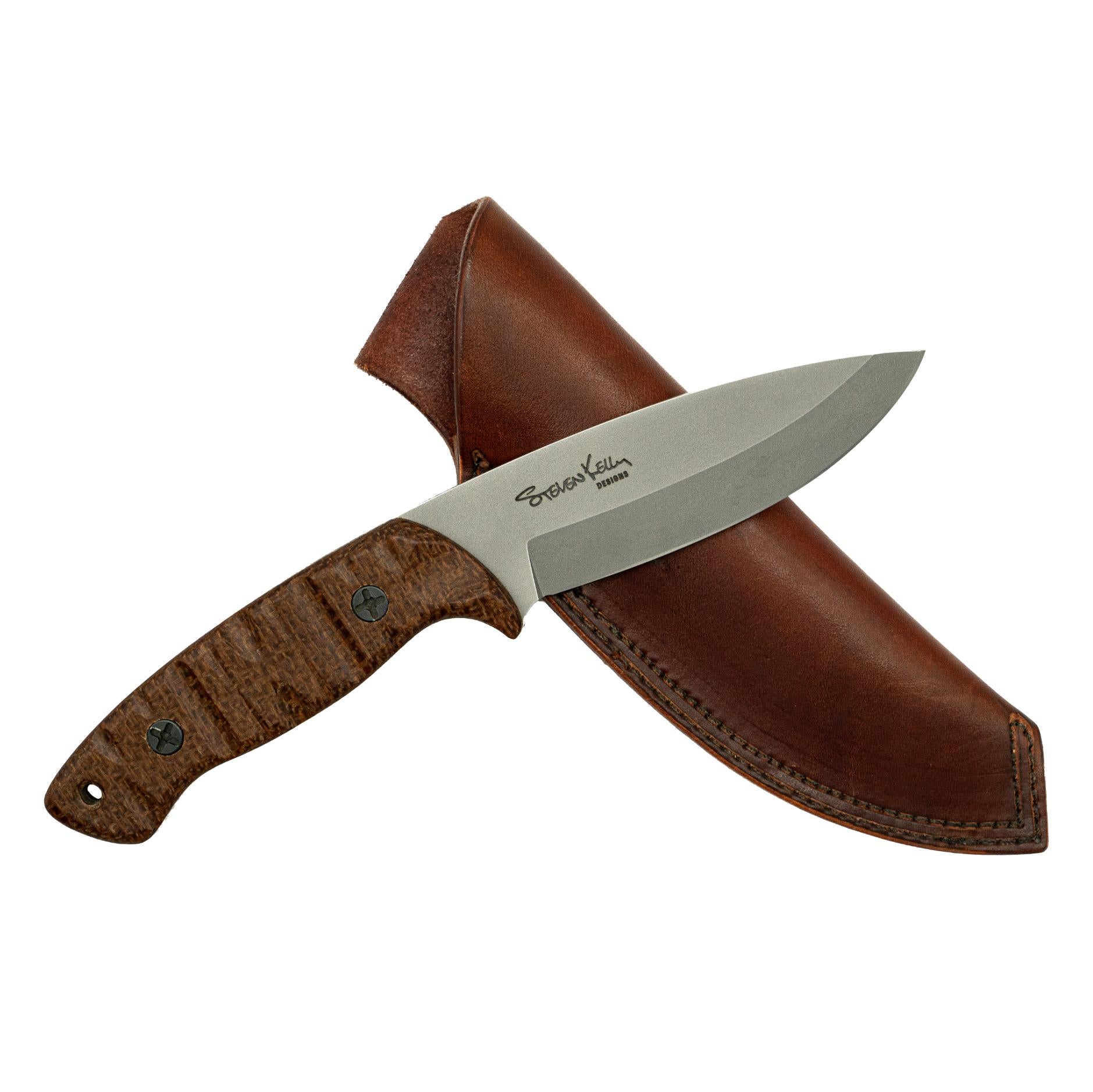 The Mission - Bead Blast Satin- Brown Burlap Micarta