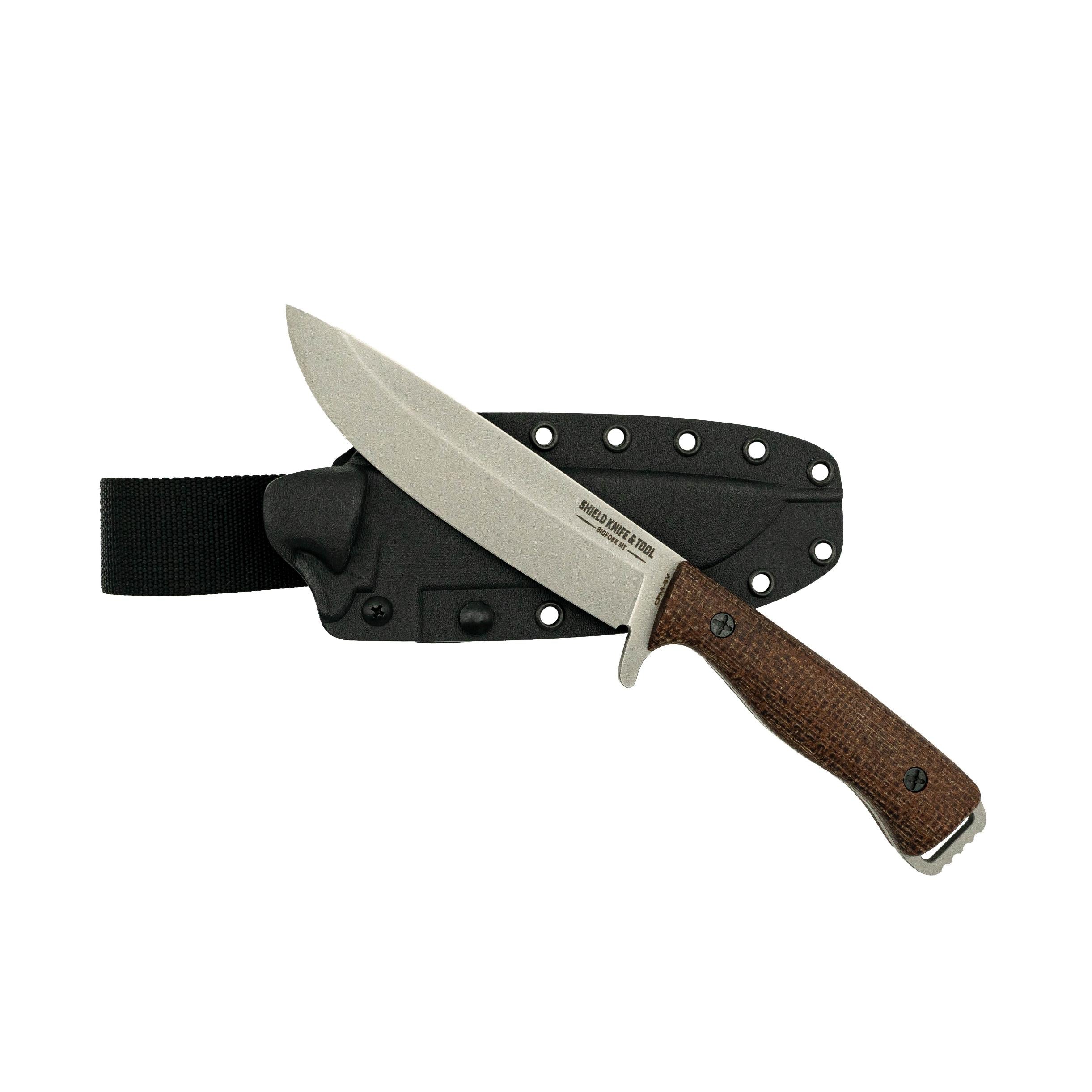 The Bob - Bead Blast Satin - Brown Burlap Micarta